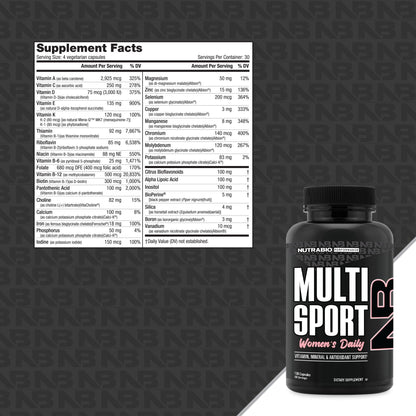 NutraBio Multi-Sport Women's Daily - 120 Capsules